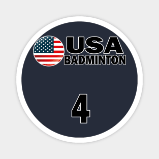 USA Badminton Number 4 T-shirt Design Magnet